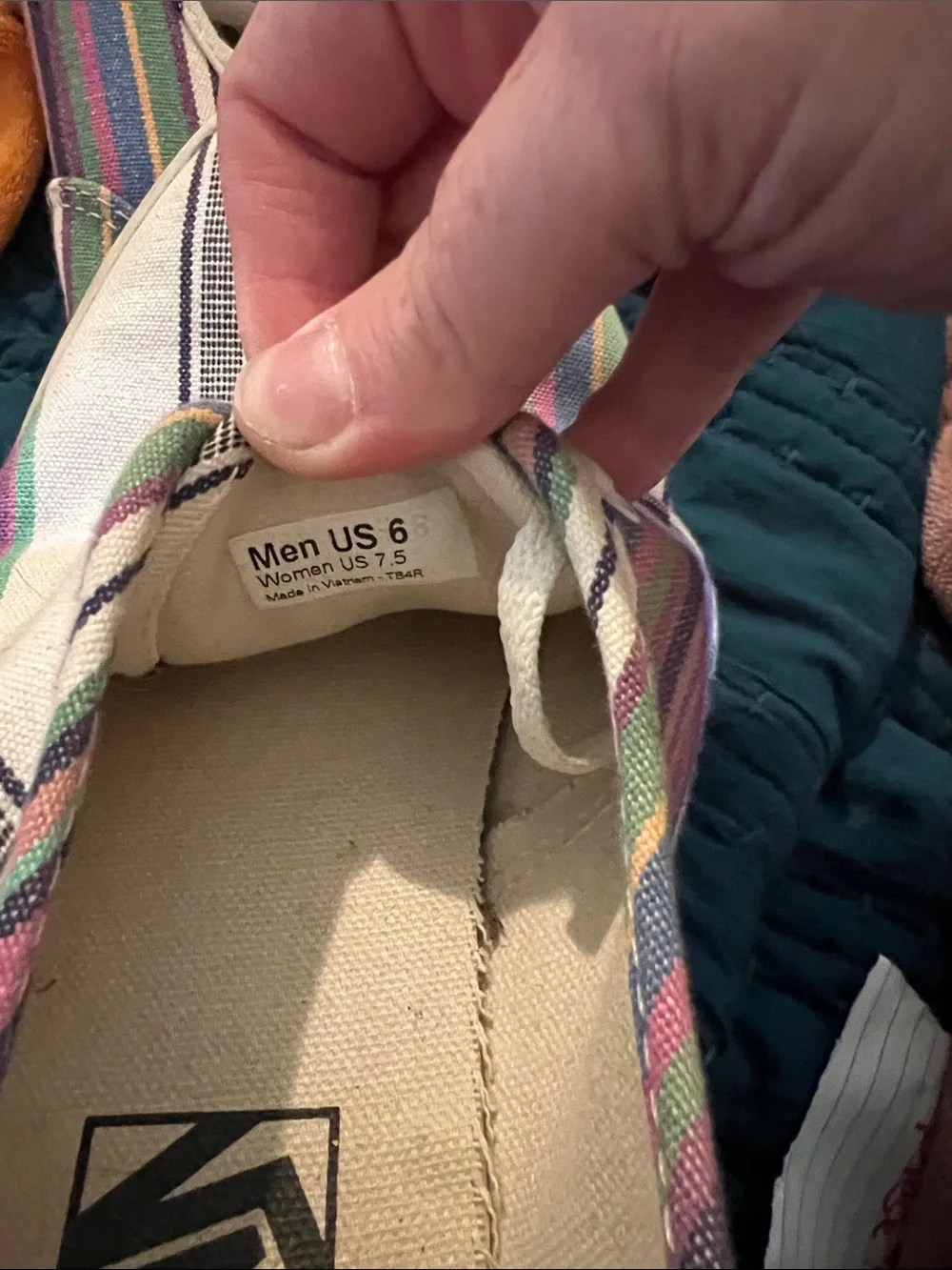 Vans Canvas Low-Top Sneakers in Cream, Pink, Purple, Teal